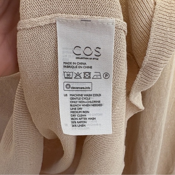 COS cotton linen blend crew neck sweater , sz : large - Picture 6 of 7